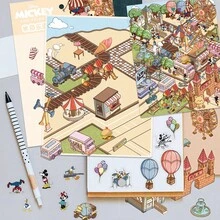 Disney | Bộ sticker trang trí DIY hình chuột Mickey và những người bạn tại công viên Disneyland, sticker vinyl hoạt hình dễ thương dùng để làm sổ lưu niệm, nhật ký, dán lên bình nước, laptop, quà tặng sinh nhật, văn phòng phẩm và phần thưởng học sinh, đồ dùng cho tiệc tùng. - 1 Set - Xem 5