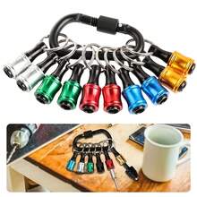 10pcs Colorful Portable Drill Bit Holder Keychain, 1/4" Hex Shank Screwdriver Drill Bit Clip, For Impact Drill Bit Extension Nut Screwdriver, With Hook Ring, Quick Release Lightweight Drill Screw Adapter - A - View 10