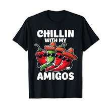 Camiseta unisex de manga corta, camiseta divertida de chile verde y rojo Cinco de Mayo, camisetas para hombre, Spiderman, , camisetas para mujer, romwe men, boho chic, regalos para maestros, camiseta para mujer, ropa curvy para hombre, y2k - Negro - Ver 6