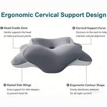 Memory Foam Cervical Pillow, Ergonomic Curve Side Sleeper Pillow, Deep Sleep Cervical Pillow, Ergonomic Memory Foam Pillow, Neck & Shoulder Pillow, Memory Foam Pillow, Ergonomic Cervical Support Pillow Suitable For Side Sleepers - 1PC - View 10