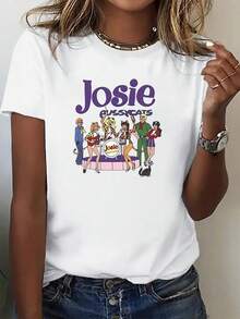 GiftGiftGiftGift1PSCA Camiseta de manga corta informal y cómoda con un estampado de dibujos animados de Josie y los Pussycats, perfecta para correr y practicar deportes.Elegante, con estilo, único y divertido, es suave y transpirable.SoftSoft - Blanco - Ver 7