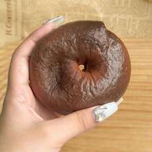 1pc Super Soft Squishable Bagel Toy, Realistic Food Stress Relief Squeeze Toy, Squishy Toy, Multi-Color Realistic Bagel Squeeze Toy, Bread Squeeze Series, Holiday Gift, Birthday Gift, Present - 彩色 - 查看 5