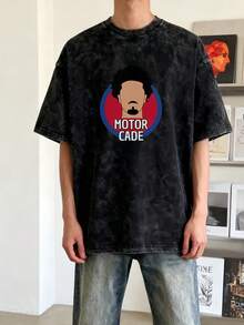 Motor Cade Cunningham T-Shirt, Custom Graphic Tee, Anime Merchandise, Anime Figures, Men's Plus Size T-Shirts, Printed T-Shirts, Men's And Women's Clothing, Unisex, Loose Fit, Casual, Washed, Black, Vintage. - 黑色 - 查看 7