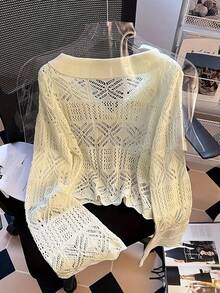 Women Knit Tops - Cream - View 10