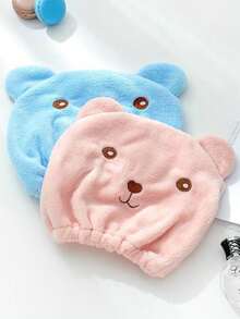 5/3/2pcs Cute Bear Shaped Super Absorbent Quick Dry Towel Cap, Soft Fluffy Hair Cap, Suitable For Washing Hair And Showering, Summer Essential, Reusable, Suitable For Women And Girls, Suitable For Bathroom, Swimming Pool, Beach And Travel - Thickened version - View 2