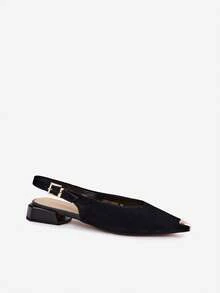 Elegant And Stylish Women's Sandals Made Of Natural Suede, On A Low Block Heel, With A Comfortable Leather Insole And An Adjustable Strap Beige Black Red Beige Black Red - Black - View 3