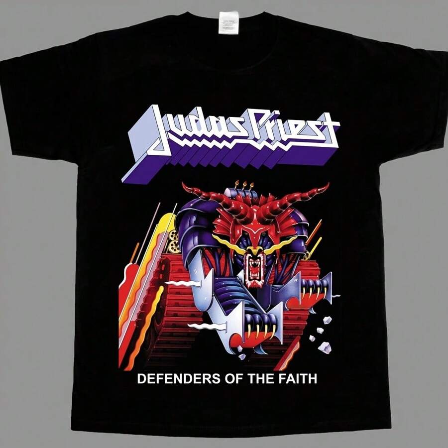 JUDAS PRIEST DEFENDERS OF THE FAITH BRITISH STEEL TURBO T-SHIRT 345XL - Black - View 1