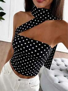 Top tubo de punto minimalista de moda para mujer HESSEN, apropiado para el verano/primavera, blusa ajustada sin tirantes y ajustable.Adecuado para tomar el té de la tarde, calle, vacaciones, superposición, fiesta, cita, playa, crucero, viaje por la ciudad - Negro - Ver 6