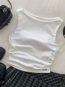 Camiseta de tirantes de algodón puro blanco, primavera/verano - Multicolor 2 - Ver 3