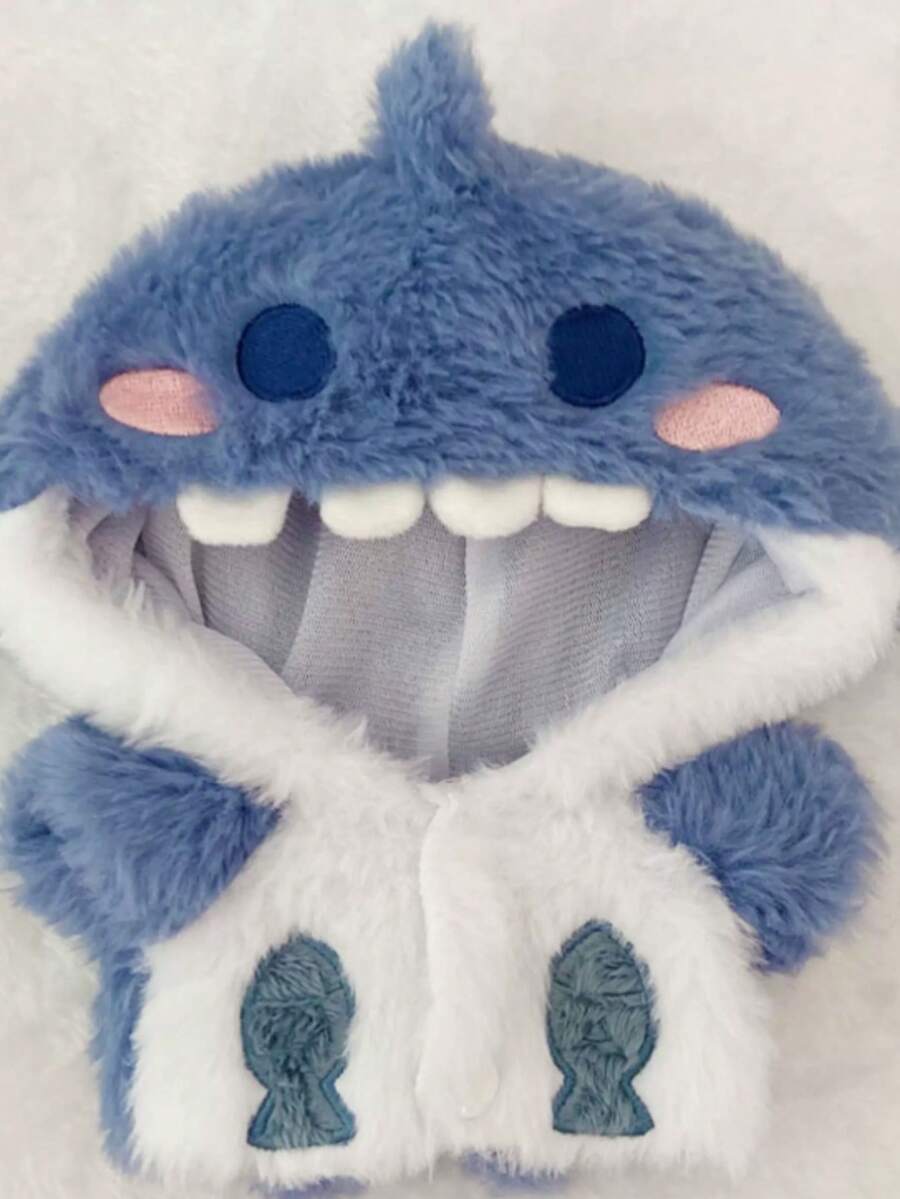 Shark Jacket Outfit Suitable For 20cm Cotton Doll, Includes Jacket And Shoes Only, Doll Not Included - Dusty Blue - View 1