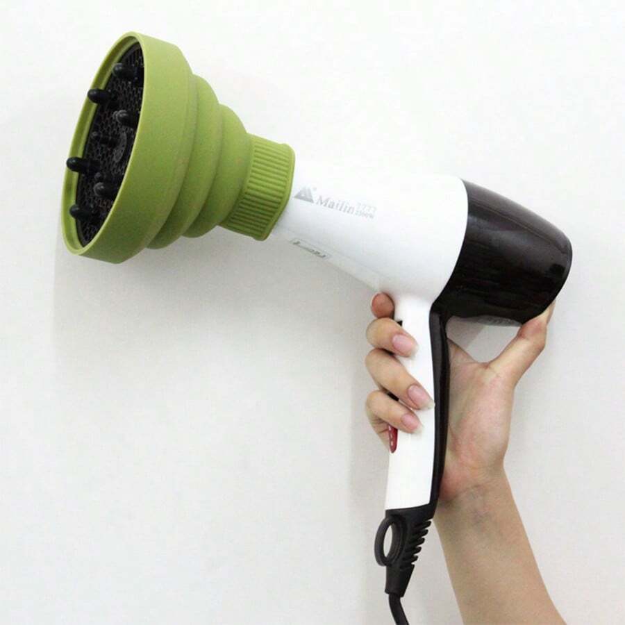 1 pieza Difusor plegable de secador de pelo de silicona, Cubierta retráctil para cabello rizado, Anti-encrespamiento, Definición de rizo, Portátil, Para uso en el hogar, viajes y salón - A - Ver 1