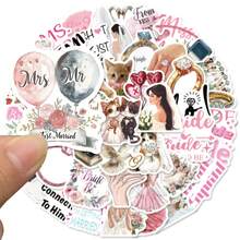 SCXXBSW 50PCS Wedding Season Stickers, Wedding Element Stickers, DIY Decorative Stickers. Perfect For Decorating Phones, Tablets, Laptops, Water Bottles, Suitcases And All Kinds Of Items. - Multicolor - View 8