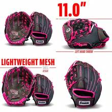 Franklin Sports Molino de Viento Serie Ligero Guante de Softball, 27.9 cm - Rosado y gris - Ver 1