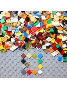 200pcs 1x1 Smooth Flat Bricks, 1*1 Building Blocks, DIY Educational Creative Components Toy, Compatible With Children - Multicolor - View 5