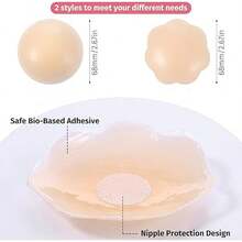 6 Pairs Nipple Covers For Women, Small Strong Adhesive Pasties Nipple Covers Adhesive Silicone Nipple Covers No Show Sticky Breast Petal Nude Seamless Washable Invisible Breast Cakes - Nhiều màu - Xem 7