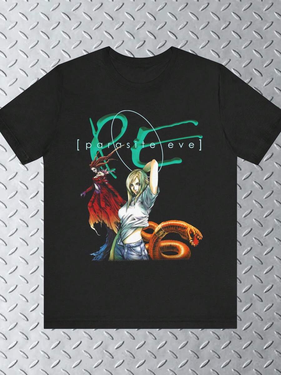 Unisex > Camiseta Retro de Anime - Adecuada para fans de ciencia ficción y terror, camiseta holgada de diseño sencillo, con estampados de personajes femeninos icónicos y serpientes, ropa casual para el día a día, ropa de gaming lavable a máquina, además de...playeras de hombre playeras oversize de mujer y2k camisa de mujer camisa blusa casual mujer blusa elegante mujer ofertas - Negro - Ver 1