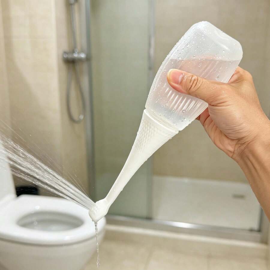 2pcs 350ml Portable Bidet Peri Bottle For Toilet, Handheld Travel Bidet Sprayer, Leakproof Curved Spray Head Shattaf, Postpartum Maternity Wash Bottle, Travel Essentials For Hotel Camping, Gentle Hygiene Cleaner For Women, Elder & Baby