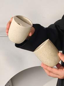 1pc Nordic Style Ceramic Coffee Cup With Cutout, Ins American Latte Coffee Cup, Home Drinking Cup, Portable Travel Mug, Festival Gift, Birthday Blessing, Party Supply, Gift For Boyfriend And Girlfriend Back To School - Multicolor - View 7