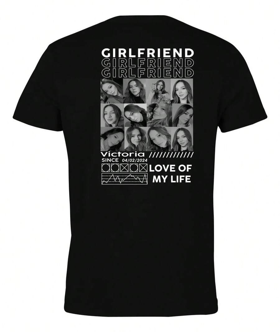 Valentine's Day T-Shirt February 14th Only You With Color Photo - Black - View 1