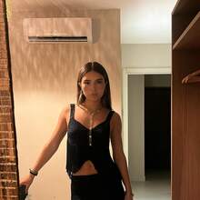 Conjunto de Top Sin Mangas y Falda Corta de Crochet con Flecos para Mujer, Unicolor, Fluido y Delgado para Fiestas y Clubes de Verano - Negro - Ver 2