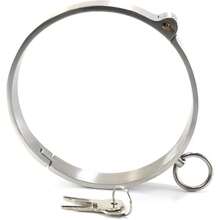 11.6cm O-Ring Metal Collar Lockable Collar With Lock And Key Lover BDSM Sex Toys Stainless Steel O-Ring Lockable - Một cỡ - Xem 3