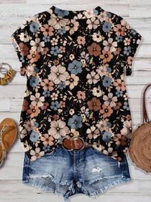 Camisa de mujer de unicolor con cuello en V, casual y versátil para uso diario - Multicolor 2 - Ver 2