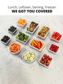 Airtight Food Storage Containers With Lids, Stackable Clear Plastic Meal Prep Boxes, Multi-Size Set For Fridge & Pantry, Keep Fruits, Veggies & Leftovers Fresh - View 6