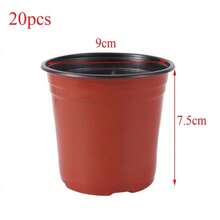Maceta de Plástico, Caja de Cultivo Resistente a Caídas, Bandeja para Plantas de Jardín, Vaso de Vivero, Macetas para Trasplante de Plantas E2 - 9 cm - 20 unidades - Ver 2