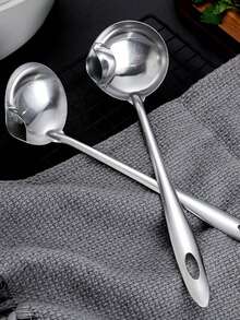 1 buah Sendok Pemisah Minyak Stainless Steel - Sendok Penyaring Lemak, Cocok untuk Sup dan Kuah, Alat Penyaring Lemak untuk Hot Pot, Dengan Gagang Panjang dan Corong Tuang, Mudah Menuang, Struktur Kokoh, Cocok untuk Penggunaan di Dapur, Aksesori Dapur - MultiWarna - View 8