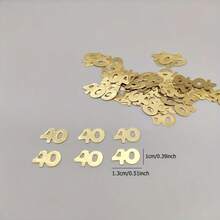500片金色金属闪光纸屑，彩色纸屑，适用于派对装饰，适合周年纪念/生日庆祝活动 - 多色 - 查看 7