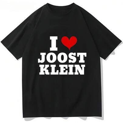 T-Shirt mit I Love Joost Klein Merch-Aufdruck, lustiges T-Shirt mit Cartoon-Muster, Retro Hip Hop T-Shirt für Damen, Harajuku Kurzarm-T-Shirt