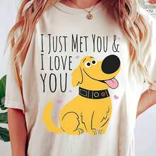 T- Du Film  Dug Up, Dug Dog I Just Met You s, Chemise Voyage En Famille Land, Chemise Walt  World, T- deau D'annrsaire - Blanco - Ver 1