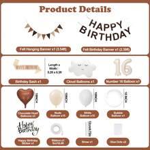 16th Birthday Cream Balloons Decor Birthday Decorations For Women Girl Beige Brown White Sand Foil Star Heart Balloon Decor, Birthday Sash Bobo Balloons For Birthday Anniversary Party Decoration Supplies Room Decor - Sinh nhật thứ 16 - Xem 11