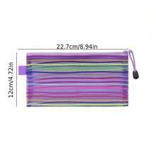 A6 Mesh Zipper Pencil Pouches, Multi-Purpose Travel Net Bags, Colorful Polyester Pencil Cases With Zipper For Cosmetics, Stationery, And Office Supplies,Back To School - Color - View 2