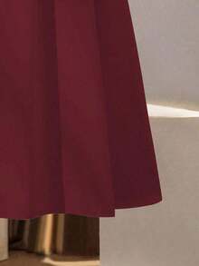 Nuevo cinturón de bufanda de seda larga y versátil, falda blanca de alta calidad para mujer, conjunto de ropa casual blanca para la universidad, ropa de primavera y otoño para mujer - Burdeos - Ver 4