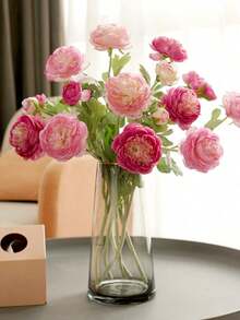 Artificial Peony And Rose Flowers, Non-Fading Plastic Floral Bouquet, Suitable For Home Decor, Living Room, Bedroom, Balcony, Tabletop, Floral Arrangement, Kitchen, Bathroom, Fireplace, Outdoor Decor, Lawn, Garden, Wedding Party, Scene Decoration, Bridal Bouquet, Valentine's Day, Birthday And Graduation Gifts - Peony Flower-purple - View 7