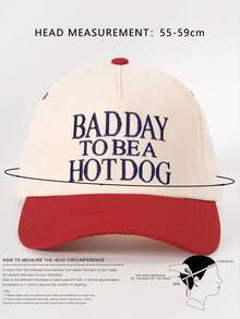 1顶绣有“BADDAY”字样的撞色棒球帽，可调节户外防晒休闲帽，适合春秋季旅行、海滩，男女通用，Y2K风格，适合年轻人 - 彩色 - 查看 8