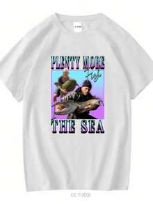 Women's T-Shirts 2026 River Monsters Homage T Shirt Plenty More Fish In The Sea Jeremy Wade Killer Catfish Fishing S Fisherman Vintage Washed Casual - 白色 - 查看 1