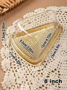 1/20/50pcs/Set Triangle Cake Box With Spoon, 6-Inch And 8-Inch Transparent Layered Cake Portable Box, Suitable For Mousse Cake Slices, Transparent Cake Slice Container, Cake Box, Plastic Cheesecake Container With Lid, Birthday Party Gift, Wedding Party Gift - Multicolor - View 9