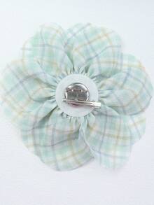 20cm Refreshing Plaid Fabric Handmade Large Rose Flower Brooch, Suitable For Dresses And Vacation Outfits - Roses - View 3