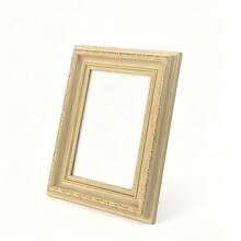 1pc Beige Wooden Texture Photo Frame, Retro Minimalist Elegant French Romantic Rustic Style Frame - 1PC - View 6