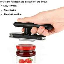 Adjustable Jar Opener, Non-Slip Manual Can Opener With Easy-Grip Handle, Labor-Saving Kitchen Gadget For Stubborn Lids, Black Gray - Xem 4