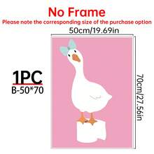 1/4 件装帆布墙画海报，适用于房间家居装饰，美观实用，可选画框，可用于房间装饰、卧室装饰、婴儿房装饰、客厅装饰、办公室装饰。粉色鹅浴室墙贴套装：可爱的儿童浴室装饰，包含浴缸、卫生纸卷和牙刷等趣味浴室图案。 - 彩色 - 查看 32