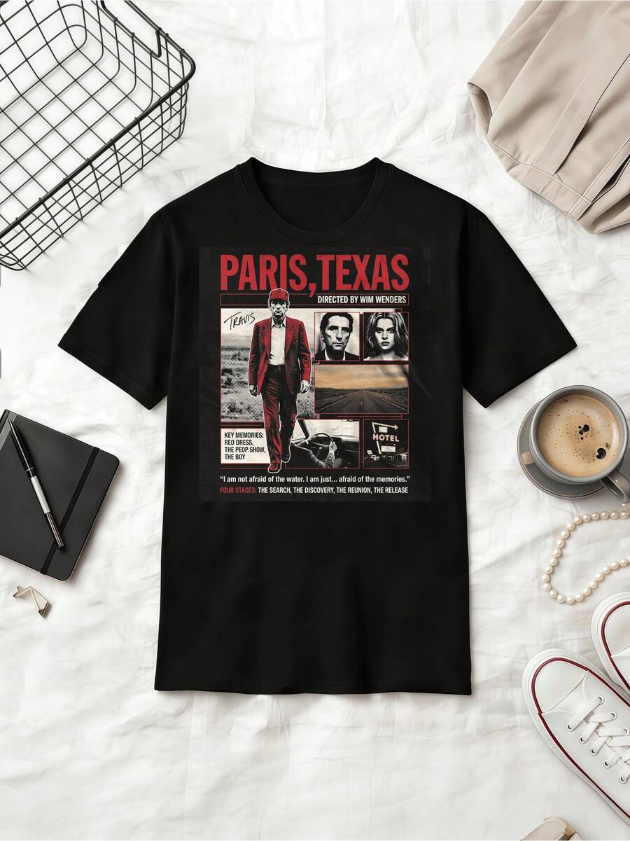 1984 Film T-Shirt  Wim Wenders Arthouse Cinema Graphic Tee - Black - View 1