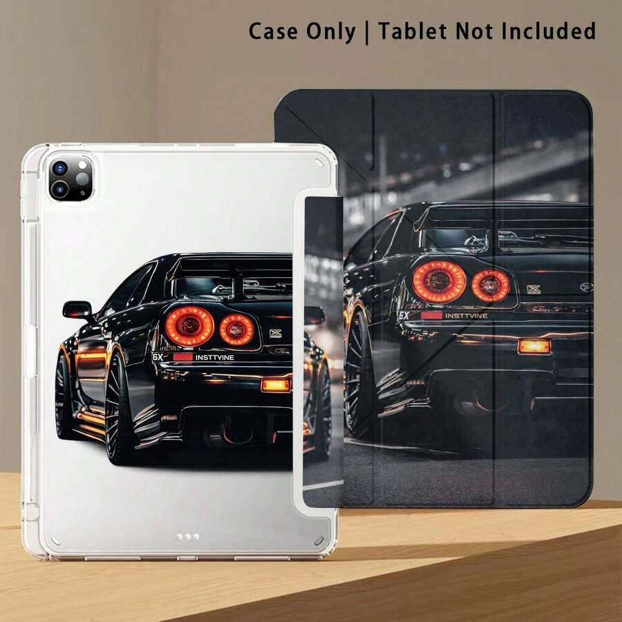 黑色跑車圖案彩繪效果平板保護殼,相容於 MatePad SE 11/MatePad 11/MatePad 11.5 2025/Pad 8/9/10/X8/X8A/X9/Apple 10th Gen/A16 11th Gen/Air/Pro 11 與 A9 - 彩色 - 查看 1
