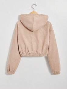 Chaqueta con capucha de manga larga con forro térmico de unicolor para mujer, otoño/invierno - Multicolor - Ver 2