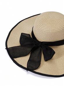 Trivaya 1pc Women's Summer Sun Shade Straw Beach Hat - Multicolor - View 4
