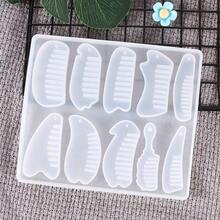 1 khuôn silicon dùng để tự làm đồ thủ công bằng nhựa, thạch cao, trang sức, mặt dây chuyền lược cài tóc. - Hình chữ nhật - Xem 2