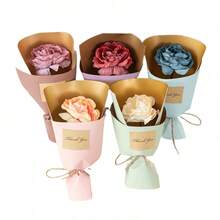 5pcs/Set Creative Realistic Mini Rose Flowers, Suitable For Valentine's Day, Birthday Celebration, Wedding Decoration, And Room Decor - Pink - View 1