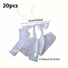 Bộ 20/10/5 chiếc & 1 chiếc ruy băng satin trắng trang trí lưng ghế, ruy băng satin trắng tinh khiết trang trí lối đi đám cưới, trang trí lưng ghế tiệc cưới, ruy băng satin trắng thanh lịch đuôi dài, khăn choàng lưng ghế tiệc cưới, thích hợp cho tiệc cô dâu, tiệc chiêu đãi, lễ cưới. - Nhiều màu - Xem 15